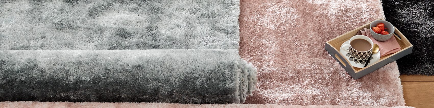 Shimmer plain shaggy rugs